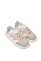 Kids Chunky Panelled Leather Sneakers